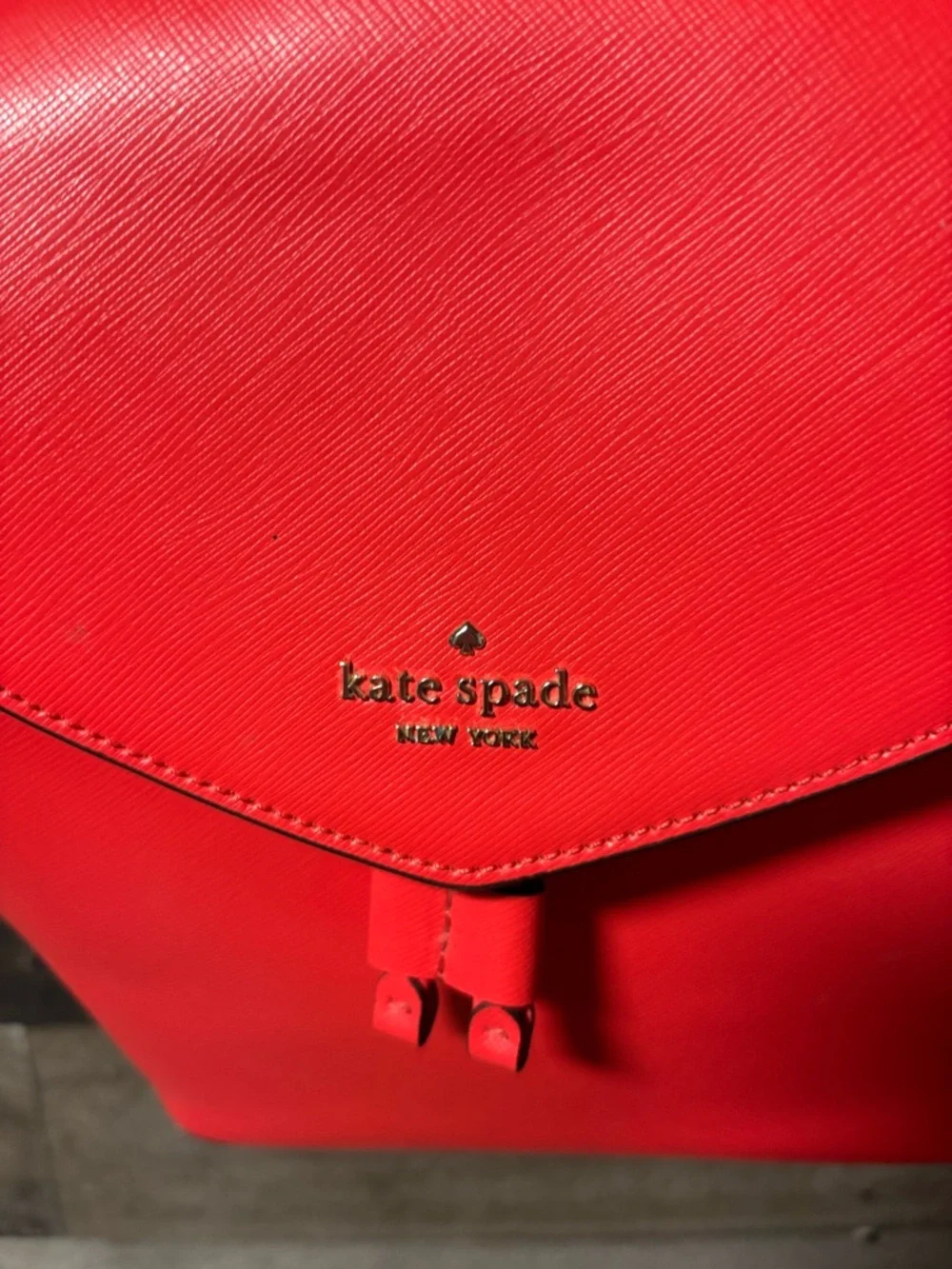 kate spade Red/orange Leather Small Backpack Like New